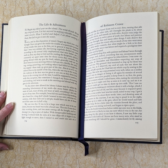 Vintage Robinson Crusoe Daniel Defoe Leather Bound Gilt Pages Book Decor - Picture 12 of 15